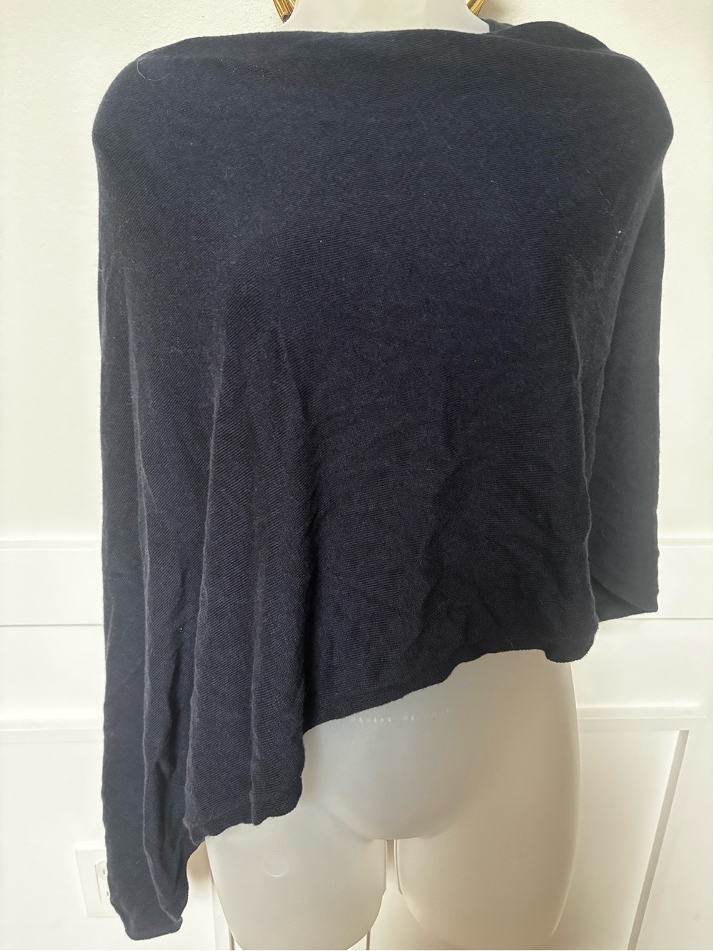 Caroline Grace Cotton Cashmere Navy Wrap OSFM
